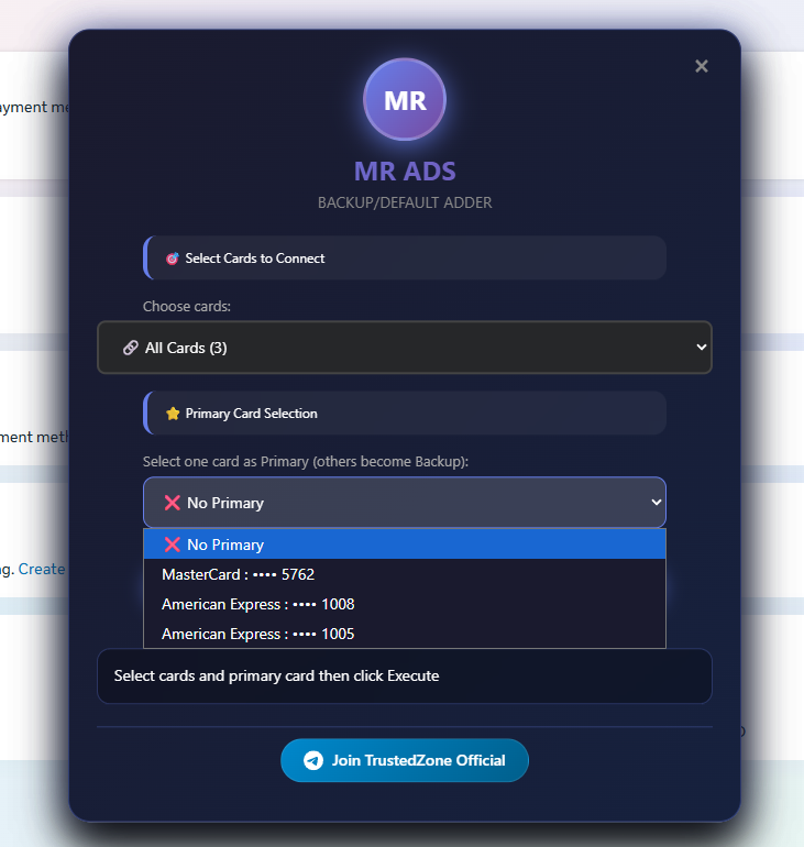 Amex Card Auto Make Defualt bookmarks Tools